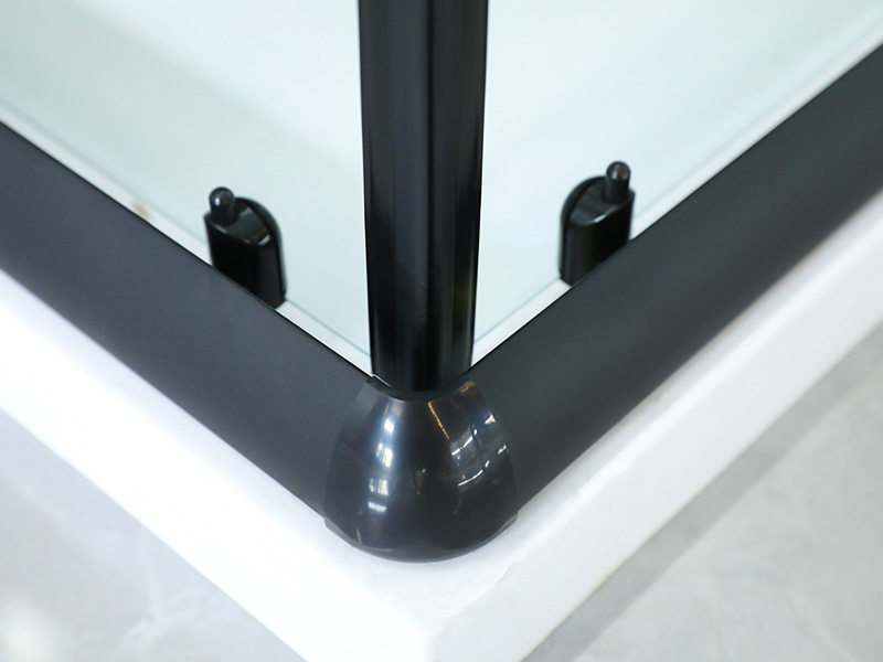 SQ Siyah Alüminyum Profil Kare Sürgülü Duş Muhafazası, Çift Delikli Saplı SQ Siyah Alüminyum Profil Kare Sürgülü Duş Muhafazası, Çift Delikli Saplı