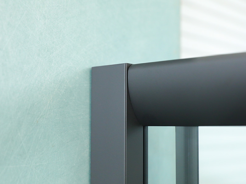 SQ Siyah Alüminyum Profil Kare Sürgülü Duş Muhafazası, Çift Delikli Saplı SQ Siyah Alüminyum Profil Kare Sürgülü Duş Muhafazası, Çift Delikli Saplı