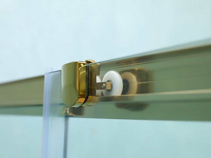 KARE Sürgülü Duş Kabini, Baskılı Şeffaf Temperli Cam, Altın Alüminyum Profil, Çift Delikli Kulp, Tepsili KARE Sürgülü Duş Kabini, Baskılı Şeffaf Temperli Cam, Altın Alüminyum Profil, Çift Delikli Kulp, Tepsili