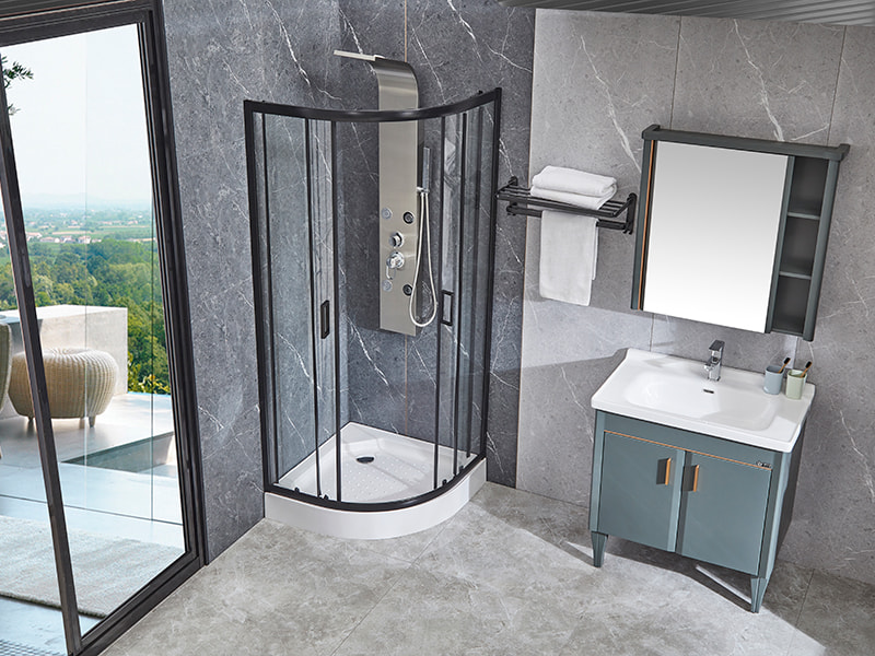 SE Duşakabin Sürgülü Cam Kapı, Siyah Alüminyum Profil SE Duşakabin Sürgülü Cam Kapı, Siyah Alüminyum Profil