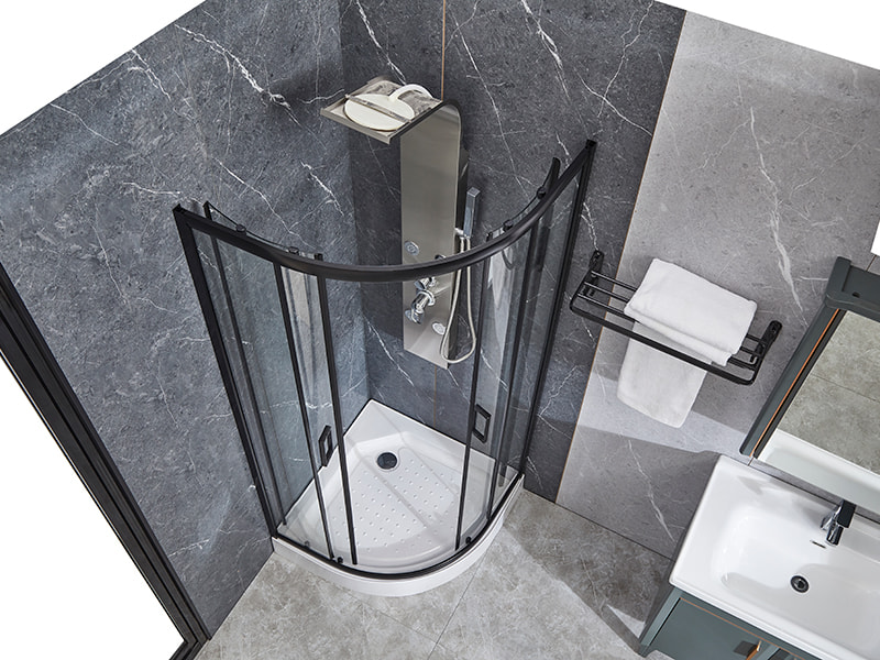 SE Duşakabin Sürgülü Cam Kapı, Siyah Alüminyum Profil SE Duşakabin Sürgülü Cam Kapı, Siyah Alüminyum Profil