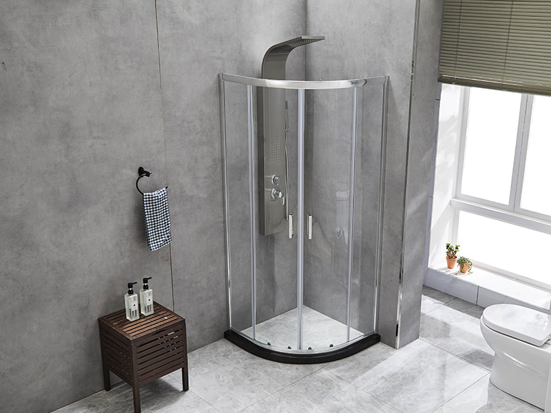 SE Sürgülü Duş Kabini, Şeffaf Temperli Cam, Krom Alüminyum Profil, Çift Delikli Kulp, Tepsisiz SE Sürgülü Duş Kabini, Şeffaf Temperli Cam, Krom Alüminyum Profil, Çift Delikli Kulp, Tepsisiz